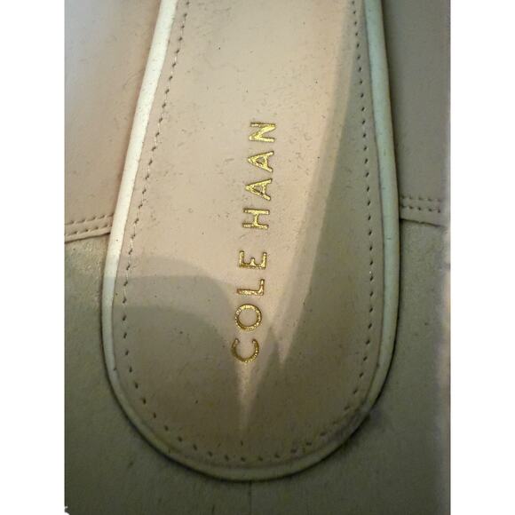 NWOT Cole Haan Pointed Toe Snake Leather Cream/Gray Flats 8B - Picture 5 of 8
